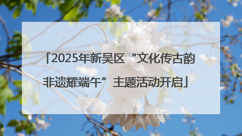 2025年新吴区“文化传古韵 非遗耀端午”主题活动开启